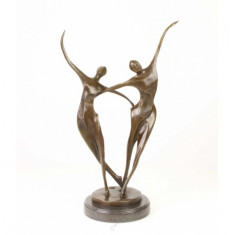 Cuplu dansand-statueta moderna din bronz pe un soclu din marmura JK-26