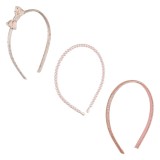 Set Coronite de Par pentru Copii cu Fundita, Buline Roz si Aurii, Margele si Glitter - 3 bucati, CMCLASS