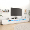 Comoda TV cu lumini LED, alb extra lucios, 300x35x40 cm GartenMobel Dekor, vidaXL