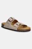 Scholl papuci din nubuc JULIEN barbati, culoarea bej, F300742361