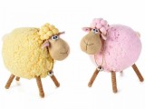 Cumpara ieftin Set 2 figurine Oite din textil roz galben 23x15x21 cm