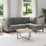 vidaXL Set de mobilier pentru living 4 pcs Gri &icirc;nchis Țesătură 3413805