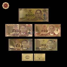 A2864 Thailand Thailanda 20 50 100 500 1000 baht Fantezie Aurita Aur Gold 24K foto