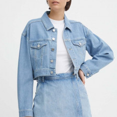 Dkny geaca jeans femei, de tranzitie, oversize, D2A4CX20