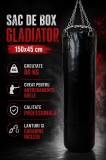 Sac de box Gladiator 150x45 cm Negru Umplut - 80 KG