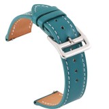 Curea piele, compatibila cu Garmin Vivoactive 4, Telescoape QR, 22mm, Turcoaz