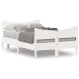 Cumpara ieftin Cadru de pat fara saltea, alb, 120x190 cm, lemn masiv pin