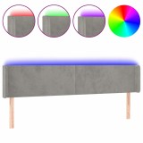 Cumpara ieftin Tablie de pat cu LED, gri deschis, 163x16x78/88 cm, catifea