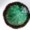 Platou fructiera ceramica Studio Art, verde glazurata, Cental Piece, Mid-century