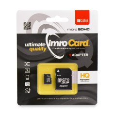 Card memorie IMRO microSD 8GB, Clasa 10 cu adaptor SD foto