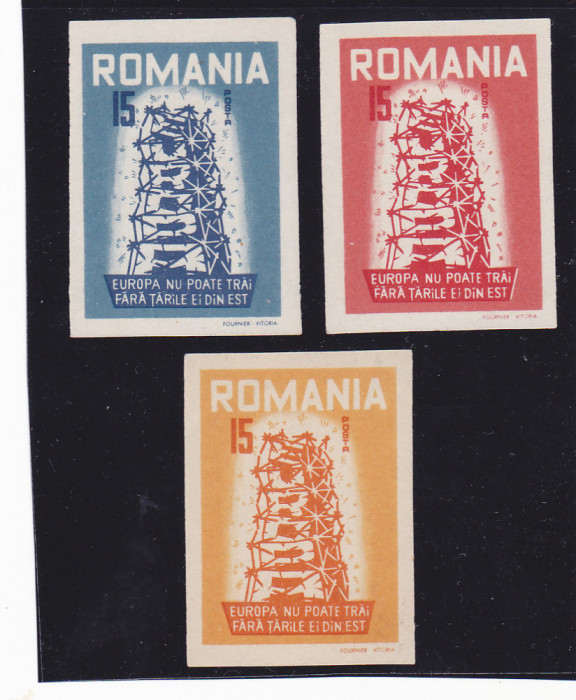 Spania/Romania, Exil romanesc., em. a VII-a, Europa 1956 (2), ned., 1956, MNH