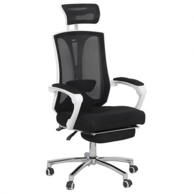 SCAUN DE BIROU ERGONOMIC CU SUPORT DE PICIOARE OFF 420 NEGRU foto