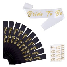 Set 14 accesorii pentru mireasa, hartie, textil, multicolor