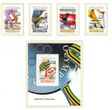 Tanzania 1989 - Jocurile Olimpice de iarna, supratipar medaliati, serie si colita neuzata