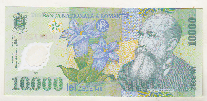 bnk bn Romania 10000 lei 2000 ( 2001) Isarescu - unc