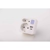 Adaptor dublu cu lumina veghe, 1x Schucko + 1x Euro, USB A+USB C, 16A 250V alb