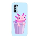 Husa compatibila cu Oppo A54 5G model Cute Axolotl Minecraft, Silicon, TPU, Viceversa, Transparent, Carcasa