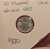 682 Iceland, Islanda 10 Aurar 1970 , KM#10a, excelenta