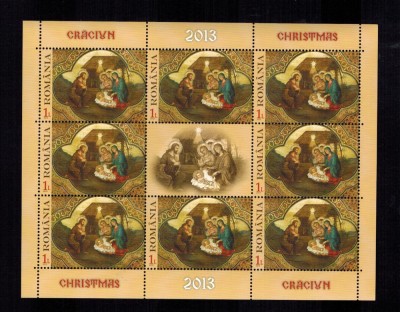 Romania 2013 Craciun Minicola MNH 8 timbre 1 vinieta LP 2005 d foto