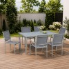 Set mobilier gradina/terasa, aluminiu, blat sticla, gri si argintiu, 1 masa, 6 scaune, Sway, ART