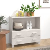 vidaXL Servantă, alb, 85x35x80 cm, lemn masiv de pin