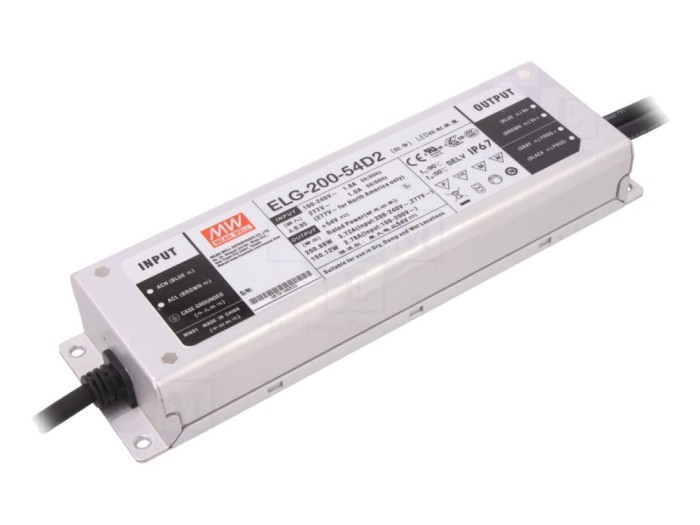 Alimentator LED 54VDC 3,72A IP67