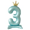 Balon cifra 3, 81 cm, Folie de aluminiu, Baieti, Albastru, Oem