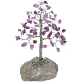 Copac Ametist, piatra divinitatii, copacel cu cristale pe suport de piatra naturala, handmade 15 cm