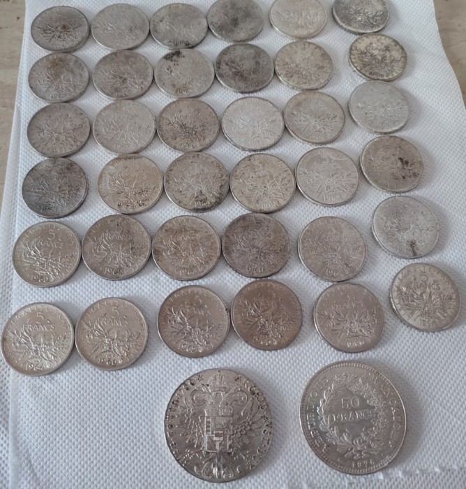 36x 5 Francs &bdquo;Le Semuse&rdquo; &ndash; Monede Argint 83.5%, Lot Valoros