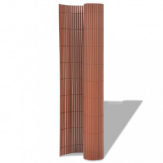 Gard de gradina cu doua fete, maro, 90 x 500 cm, PVC GartenMobel Dekor
