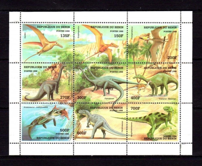 BENIN 1998 ANIMALE PREISTORICE DINOZAURI