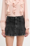 Answear Lab fustă și pantaloni denim culoarea negru, neted, high waist