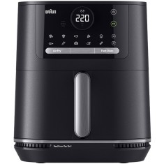 Friteuza cu aer cald, fara ulei, Braun MultiFry 5 HF5050, 2in1: air fryer si cuptor, 2000W, 6 L, tehnologie RealOven, 15 programe automate, temperatur