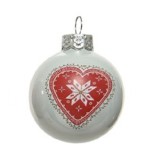 Glob decorativ - Bauble Winter White - Heart - Alb / Inima | Kaemingk