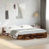 VidaXL Cadru de pat cu sertare stejar fumuriu 180x200cm lemn prelucrat 3280731