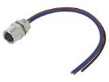Conector M8 mamă 3 pini drept pentru montare pe panou 3A