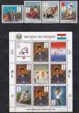 Paraguay 1989 - Jocurile Olimpice de iarnă - Albertville, PA, Serie + Bloc, MNH