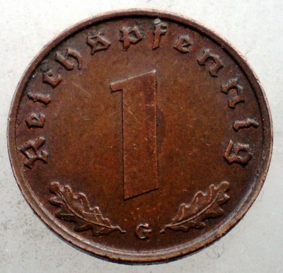 2.530 GERMANIA WWII 1 REICHSPFENNIG 1939 G foto