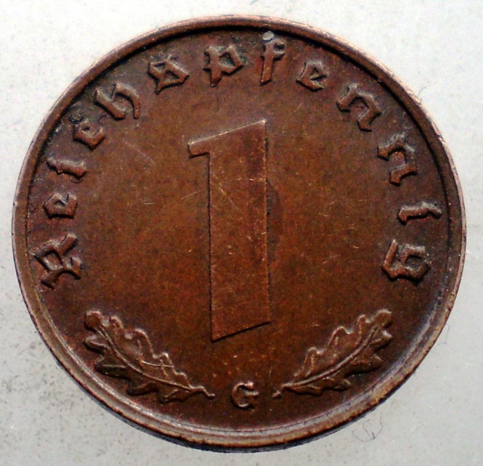 2.530 GERMANIA WWII 1 REICHSPFENNIG 1939 G