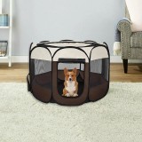 Cumpara ieftin Tarc Portabil Animale Mici Oxford Respirabil Pliabil Geanta 70cm x 47cm Negru+Bleu/Visiniu