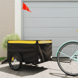 VidaXL Remorcă pentru biciclete, negru și galben, 45 kg, fier