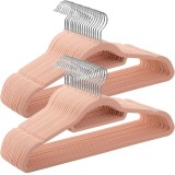 SONGMICS Set de 50 de umerase pentru haine, anti-alunecare cu catifea, bara de cravata si carlig pivotant, 43,5 cm, roz deschis Household NewTrend