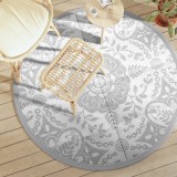 vidaXL Covor de exterior, ARAKIL gri deschis, &Oslash;160 cm, PP
