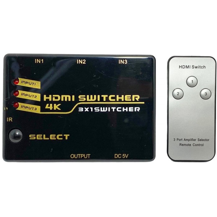 Comutator HDMI 3C+telecomanda 4k