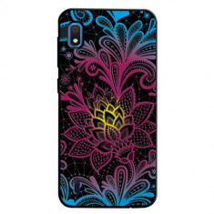 Carcasa Husa Samsung Galaxy A10 model Neon Flower, Antisoc + Folie sticla securizata Samsung Galaxy A10 Tempered Glass Viceversa foto