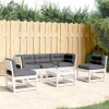VidaXL Set canapele de grădină cu perne 5 piese alb lemn masiv de pin 3216981
