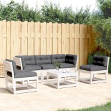Gossi set canapele de gradina cu perne 5 piese alb lemn masiv de pin