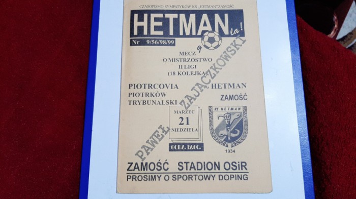 program Piotrcovia Piotrkow - Hetman zamosc