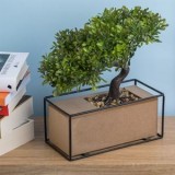 Ghiveci cu Bonsai Artificial si Baza din Lemn, 21x11x28cm, CMCLASS