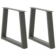 Picioare pentru masuta de cafea in forma de V, 2 buc., antracit, 70x(42-43,3) cm, otel foto